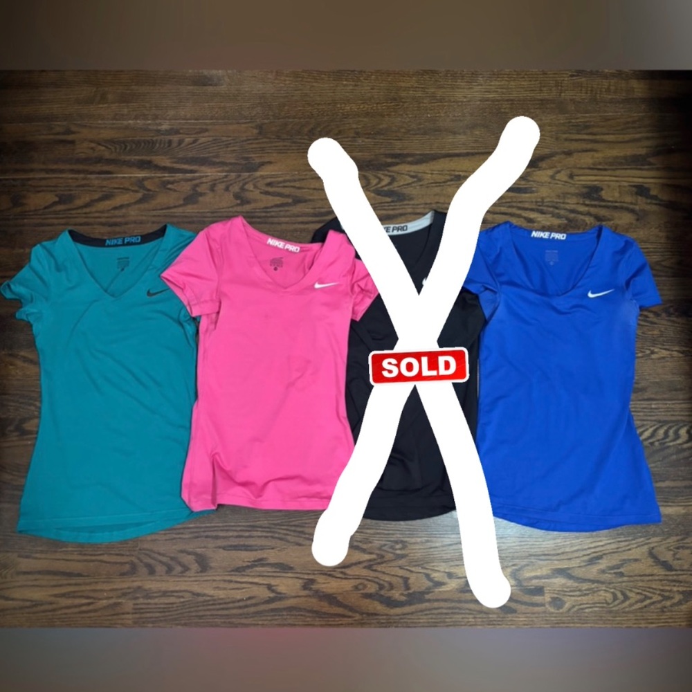 Nike Pro tops bundle pink, blue, turquoise tees compression gym